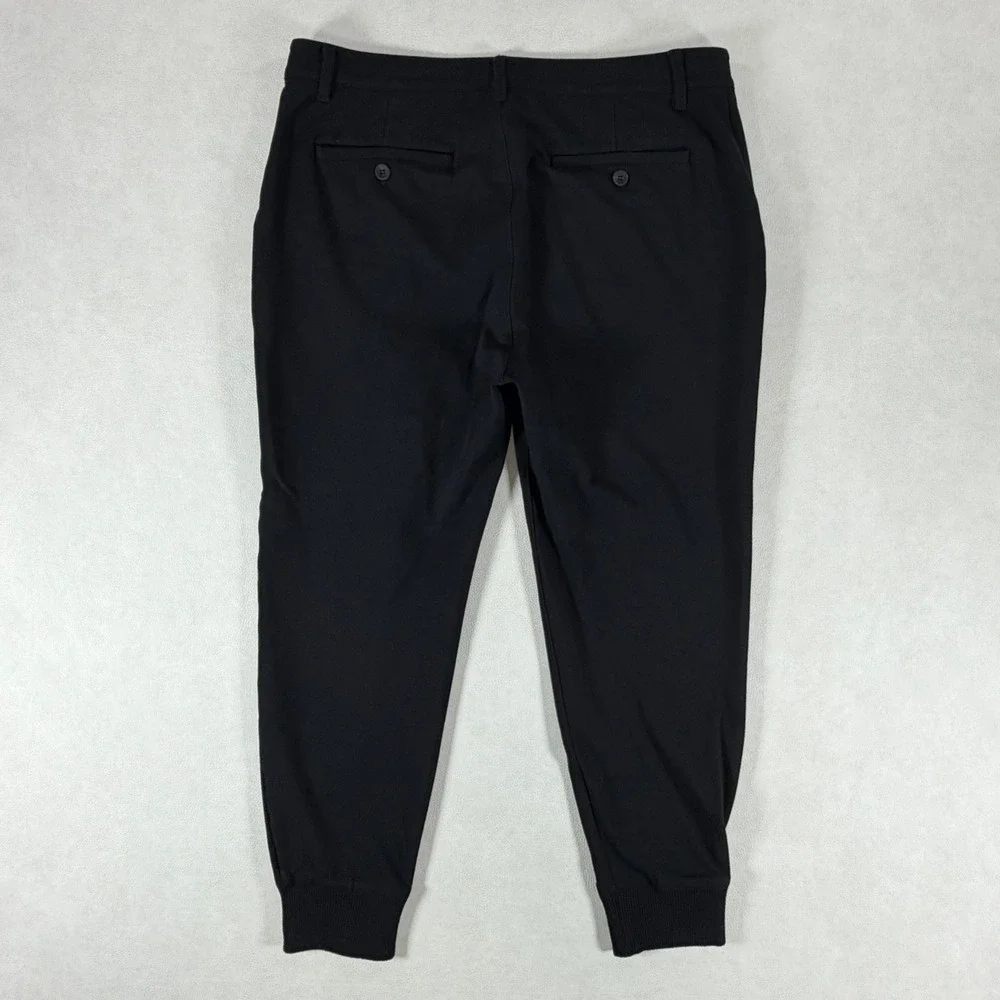 Paige Mens Black Jogger Pants Size 34 Rayon Blend Stretch Ribbed Cuff Trousers